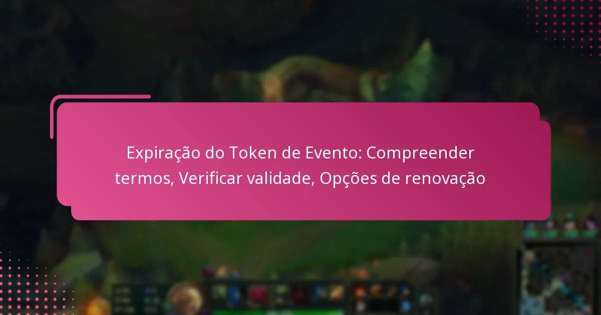 Expiração do Token de Evento: Compreender termos, Verificar validade, Opções de renovação