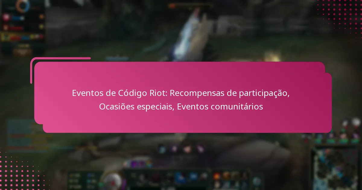 Eventos de Código Riot: Recompensas de participação, Ocasiões especiais, Eventos comunitários